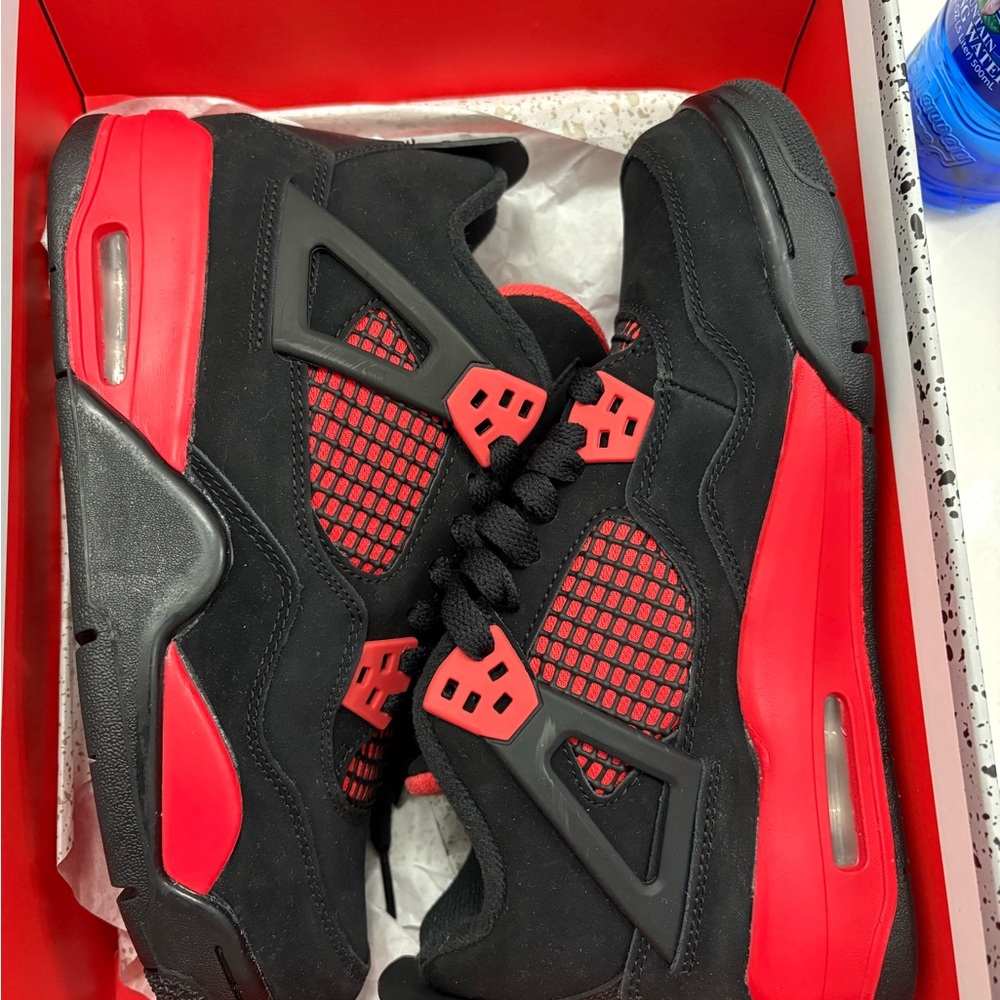 Red Thunder Jordan 4s black & red